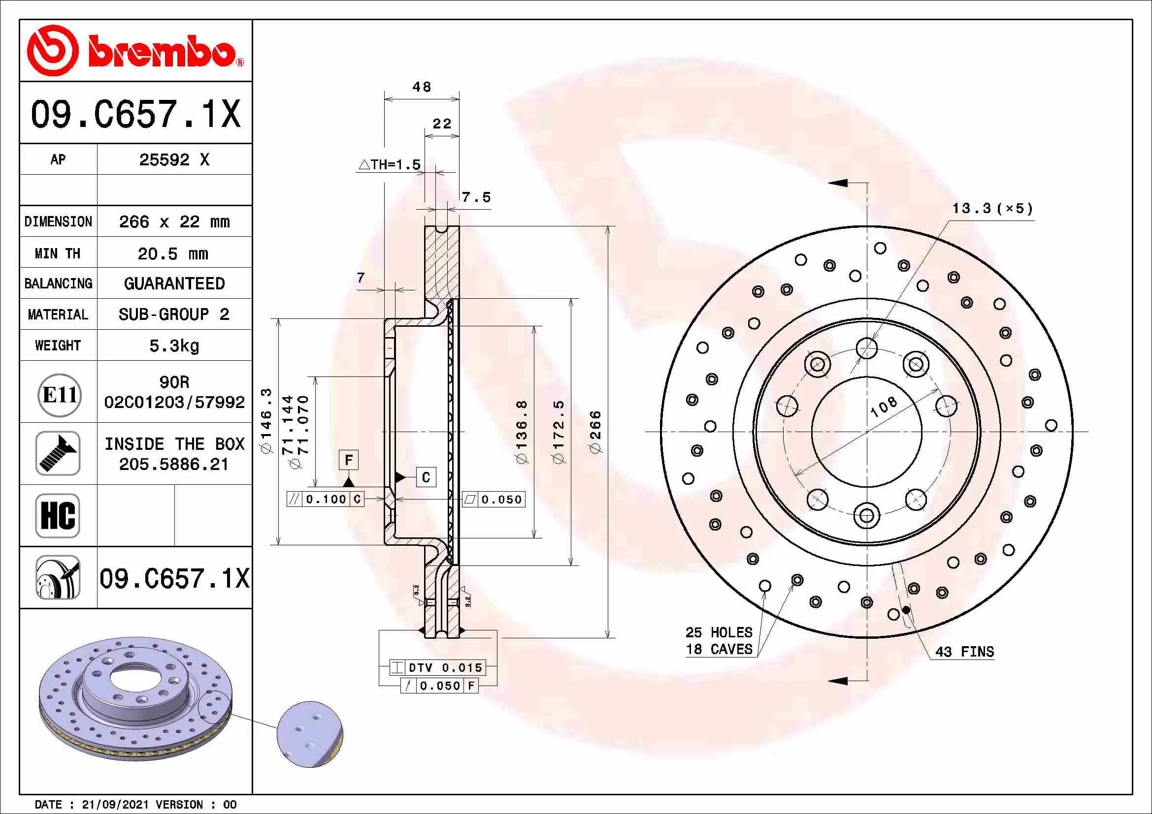 спирачен диск BREMBO              