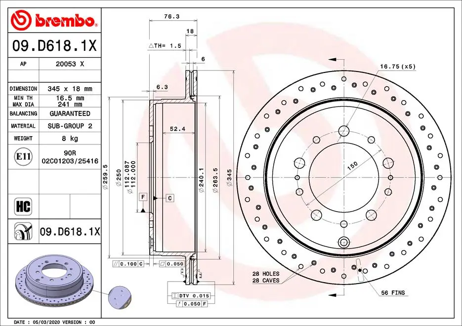 спирачен диск BREMBO              