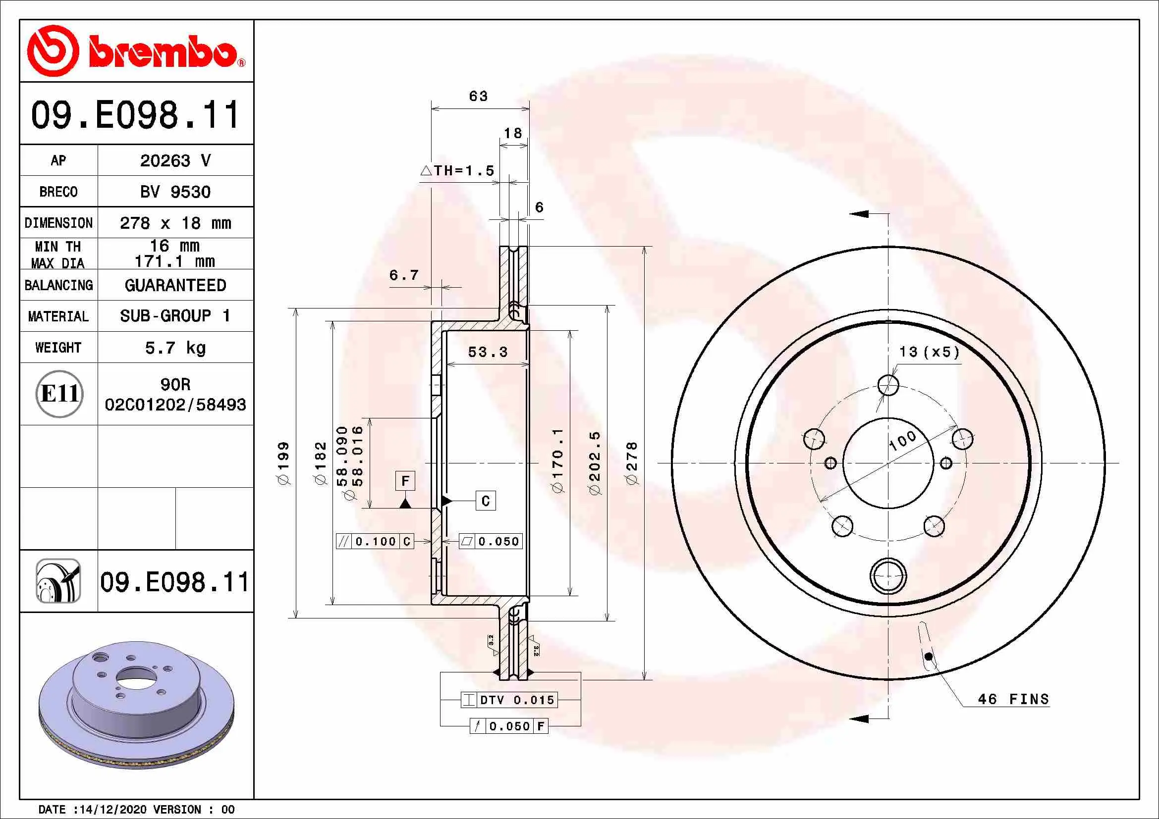спирачен диск BREMBO              
