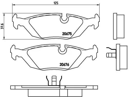 комплект спирачно феродо, дискови спирачки BREMBO              