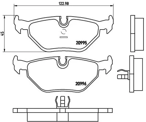 комплект спирачно феродо, дискови спирачки BREMBO              