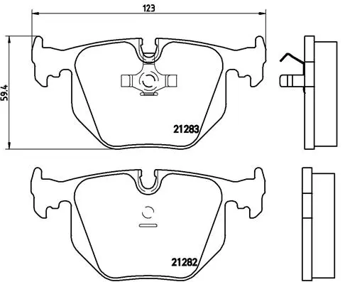 комплект спирачно феродо, дискови спирачки BREMBO              