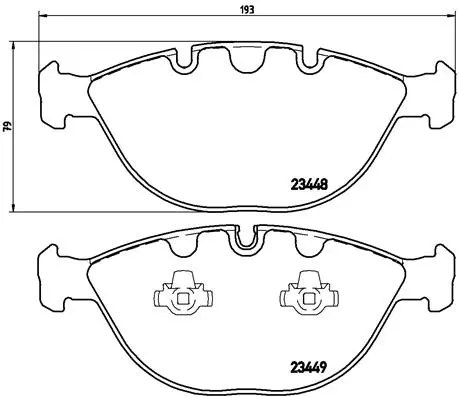 комплект спирачно феродо, дискови спирачки BREMBO              