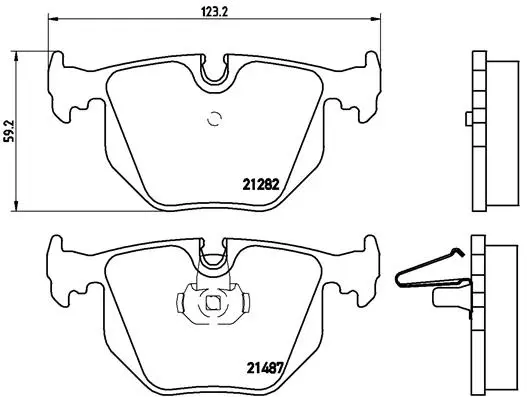 комплект спирачно феродо, дискови спирачки BREMBO              