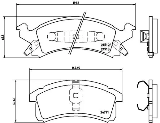 комплект спирачно феродо, дискови спирачки BREMBO              