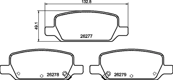 комплект спирачно феродо, дискови спирачки BREMBO              