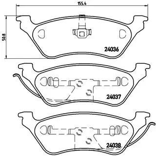 комплект спирачно феродо, дискови спирачки BREMBO              