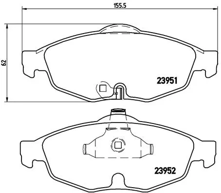 комплект спирачно феродо, дискови спирачки BREMBO              