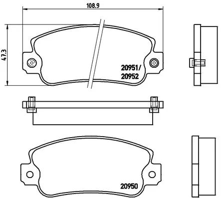 комплект спирачно феродо, дискови спирачки BREMBO              