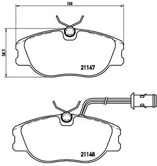 комплект спирачно феродо, дискови спирачки BREMBO              