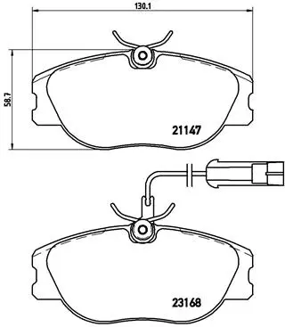 комплект спирачно феродо, дискови спирачки BREMBO              