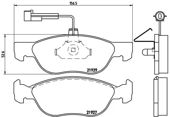комплект спирачно феродо, дискови спирачки BREMBO              
