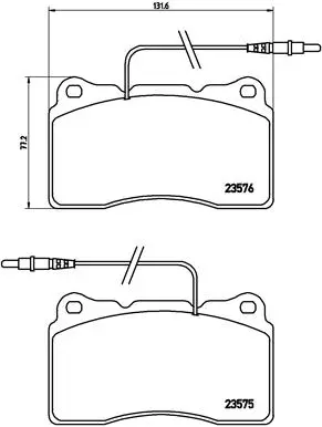 комплект спирачно феродо, дискови спирачки BREMBO              