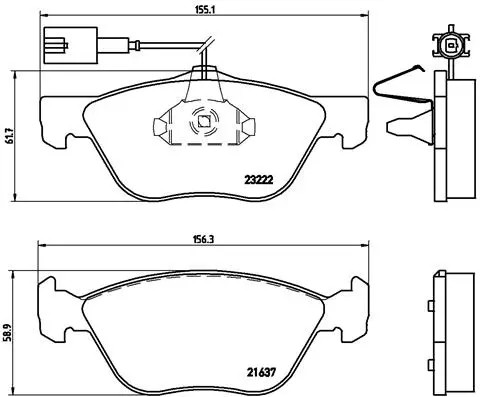 комплект спирачно феродо, дискови спирачки BREMBO              