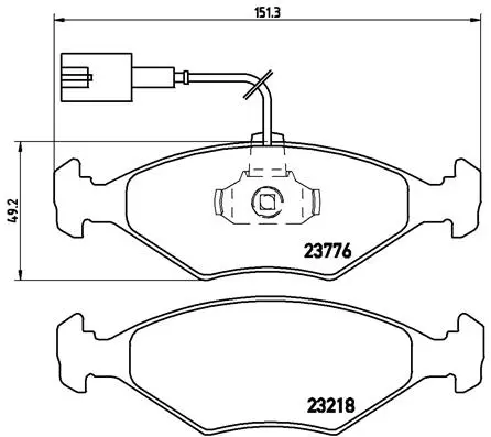 комплект спирачно феродо, дискови спирачки BREMBO              