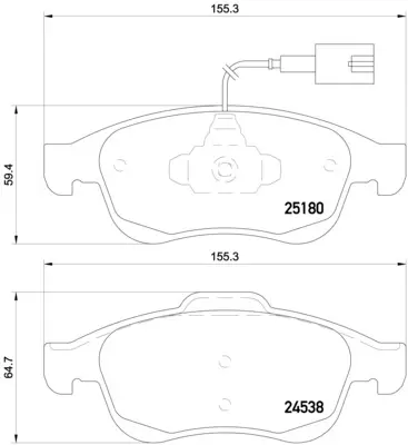 комплект спирачно феродо, дискови спирачки BREMBO              