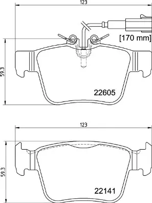 комплект спирачно феродо, дискови спирачки BREMBO              