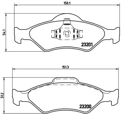комплект спирачно феродо, дискови спирачки BREMBO              