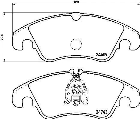 комплект спирачно феродо, дискови спирачки BREMBO              