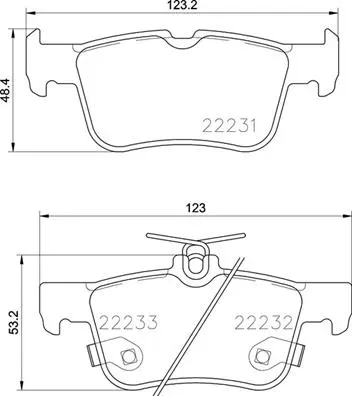 комплект спирачно феродо, дискови спирачки BREMBO              
