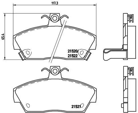 комплект спирачно феродо, дискови спирачки BREMBO              