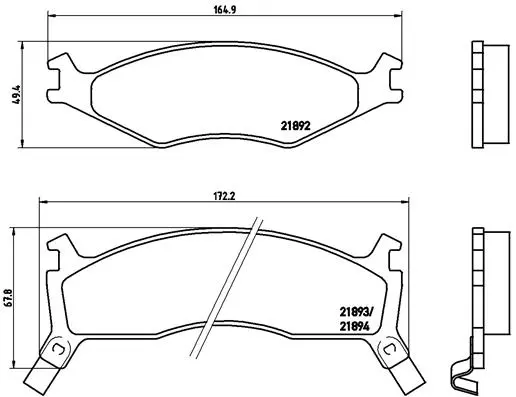 комплект спирачно феродо, дискови спирачки BREMBO              