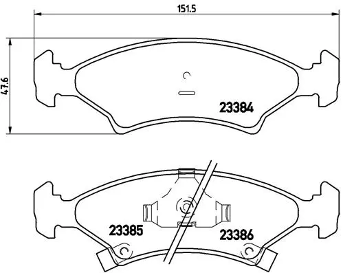комплект спирачно феродо, дискови спирачки BREMBO              