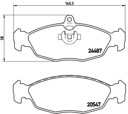 комплект спирачно феродо, дискови спирачки BREMBO              