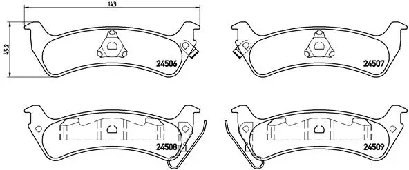 комплект спирачно феродо, дискови спирачки BREMBO              