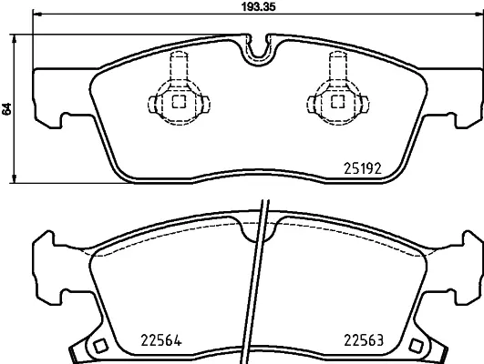 комплект спирачно феродо, дискови спирачки BREMBO              