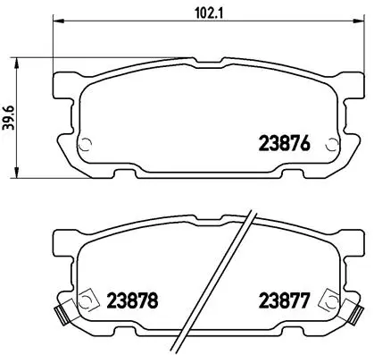 комплект спирачно феродо, дискови спирачки BREMBO              