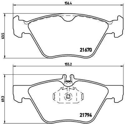 комплект спирачно феродо, дискови спирачки BREMBO              