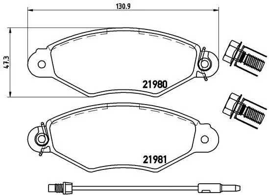 комплект спирачно феродо, дискови спирачки BREMBO              