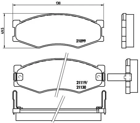 комплект спирачно феродо, дискови спирачки BREMBO              