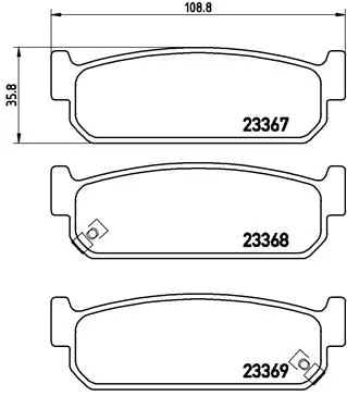 комплект спирачно феродо, дискови спирачки BREMBO              