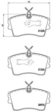 комплект спирачно феродо, дискови спирачки BREMBO              