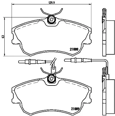 комплект спирачно феродо, дискови спирачки BREMBO              