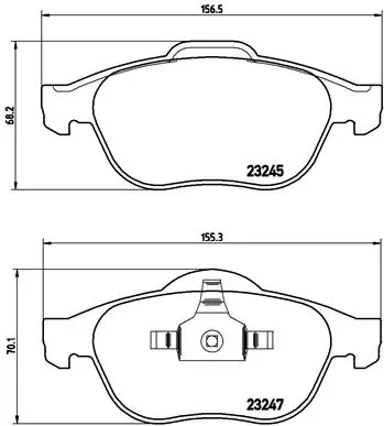 комплект спирачно феродо, дискови спирачки BREMBO              