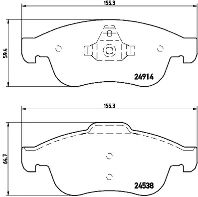 комплект спирачно феродо, дискови спирачки BREMBO              
