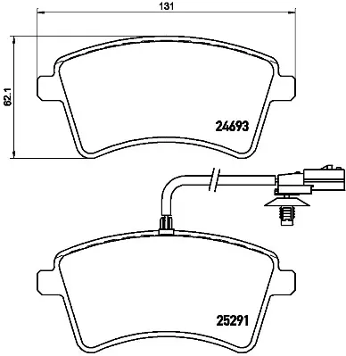 комплект спирачно феродо, дискови спирачки BREMBO              