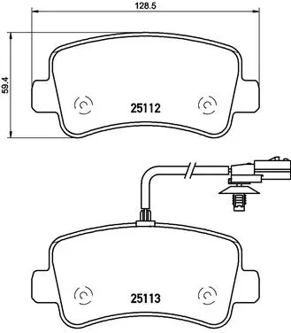 комплект спирачно феродо, дискови спирачки BREMBO              