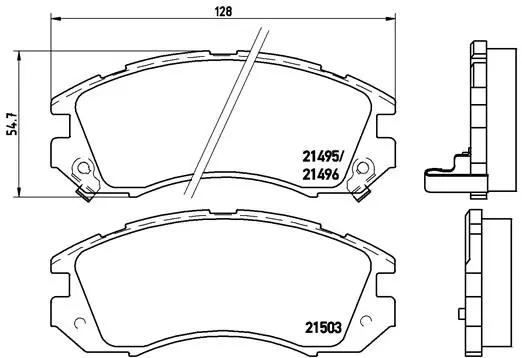 комплект спирачно феродо, дискови спирачки BREMBO              