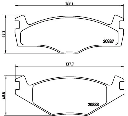 комплект спирачно феродо, дискови спирачки BREMBO              