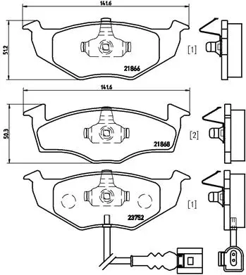 комплект спирачно феродо, дискови спирачки BREMBO              