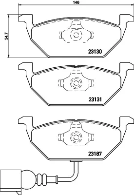 комплект спирачно феродо, дискови спирачки BREMBO              