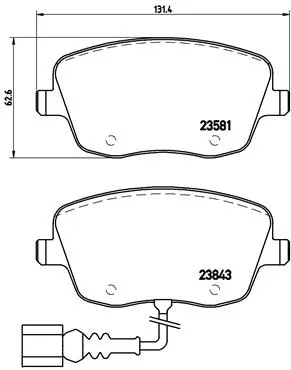 комплект спирачно феродо, дискови спирачки BREMBO              