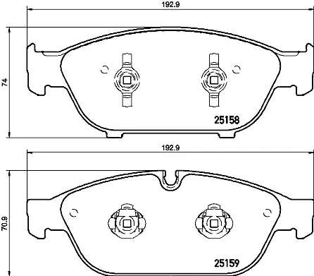 комплект спирачно феродо, дискови спирачки BREMBO              