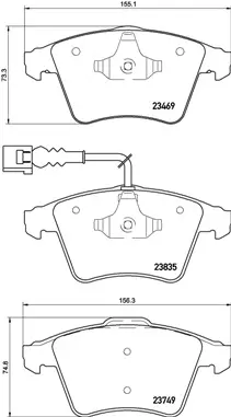 комплект спирачно феродо, дискови спирачки BREMBO              