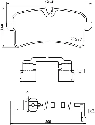 комплект спирачно феродо, дискови спирачки BREMBO              