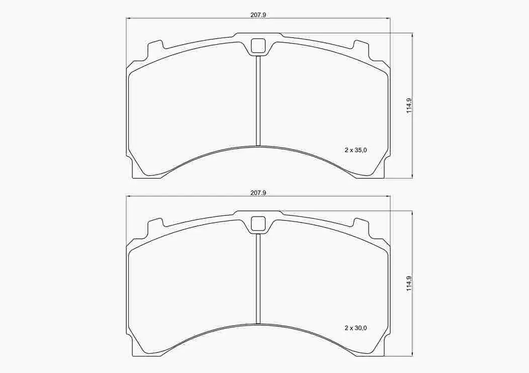 комплект спирачно феродо, дискови спирачки BREMBO              